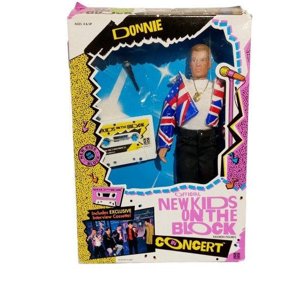 New Kids on the Block In Concert - Donnie Doll & Cassette Vintage 1990 In Box - Picture 1 of 12